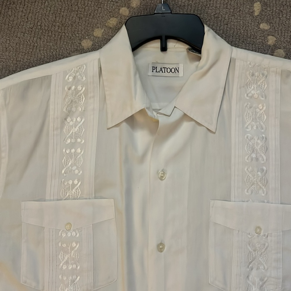Guayabera shirt white XL fit